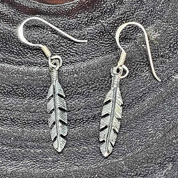 Sterling Silver Earrings - Feather