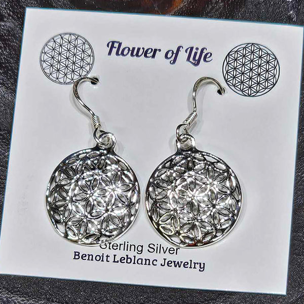 Sterling Silver Earrings - Flower of Life