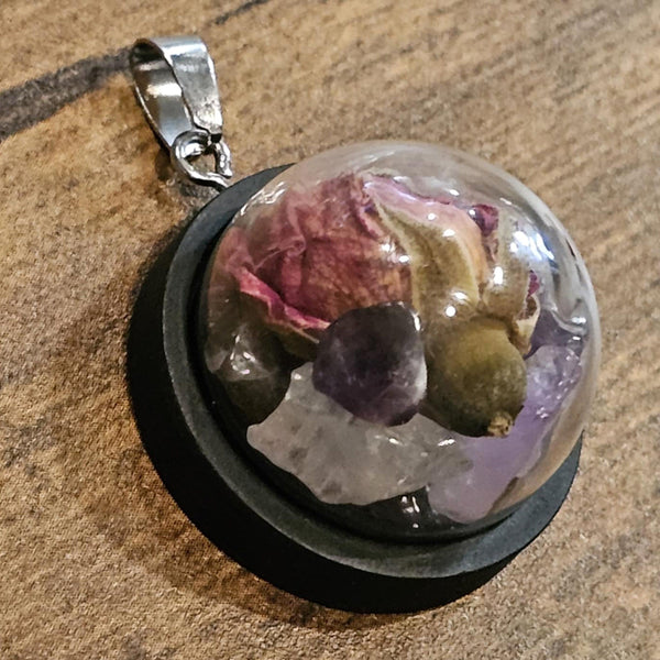 Crystal/Herb Intention Pendant - Healing