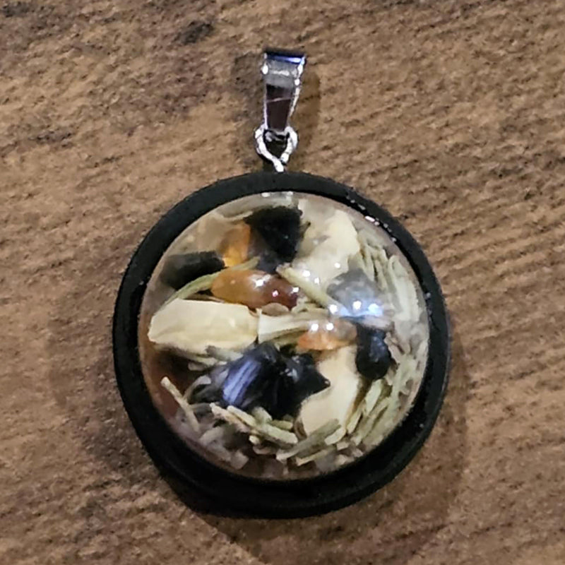 Crystal/Herb Intention Pendant - Transformation / Growth