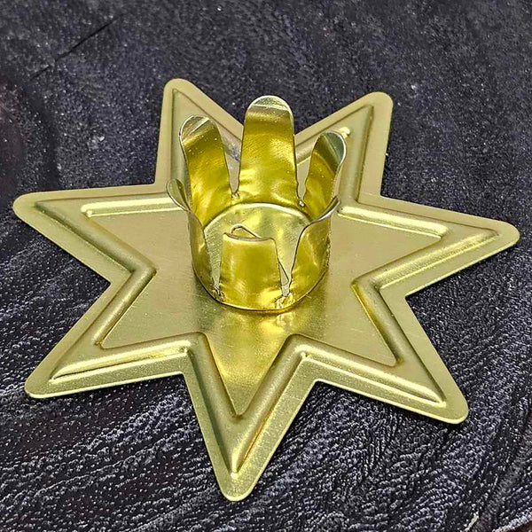 Mini bougeoir étoile féerique doré (simple)