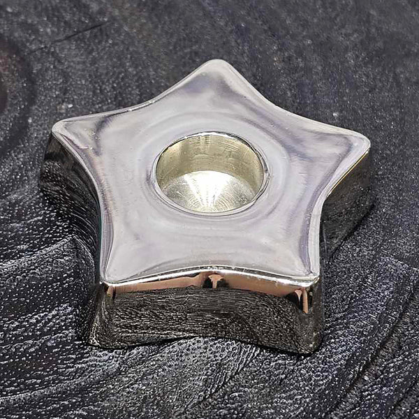 Silver Star Mini Candle Holder