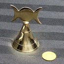 Brass Hand Bell with Triple Moon - 4"