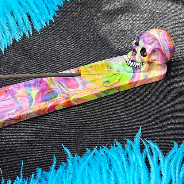 Tye Dye Skull Incense Holder - Sticks