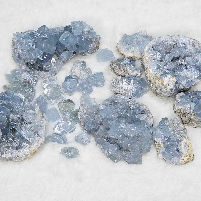 Celestite Clusters - Smaller by Weight