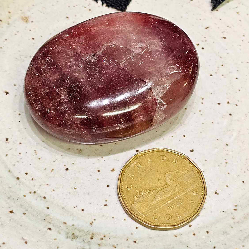 Palm Stone - Red Hematoid Quartz Dark 1.5"-2.5" (Small)