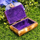 Wood Carved Treasure Chest - Pentagram 3" x 2"