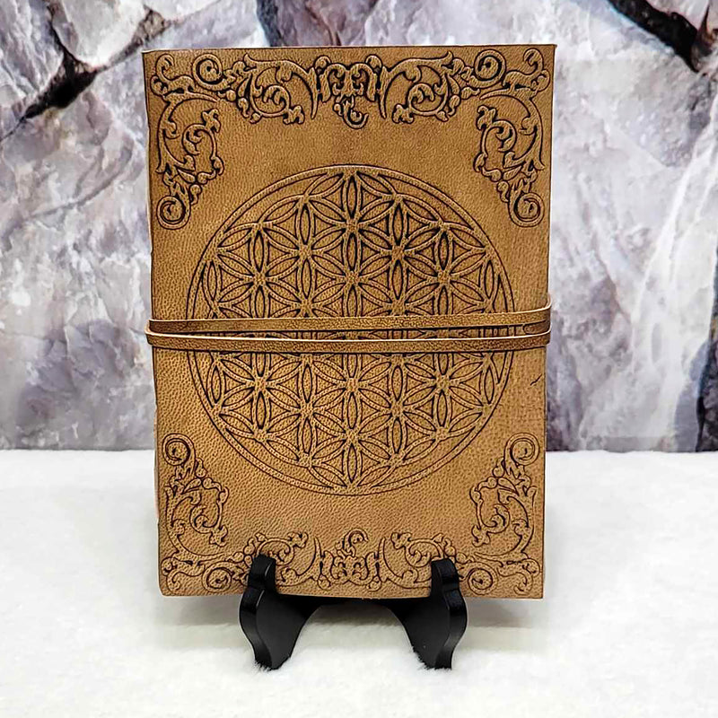 Leather Journal -  Flower of Life - 5" x 7"