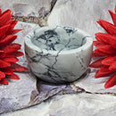 Grey/White Marble Spice/Pinch Bowl 2.5" Diameter