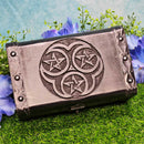 Boîte en bois non doublée - Hécate Triple Pentagramme 5" x 8"