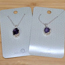 Collier - Amas d'améthyste avec plaque d'argent - 0,5"