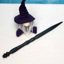 Wooden Wand - Forest Green with Pentacle - 15"