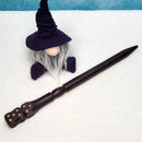 Wooden Wand - Purple with Stars - 15"