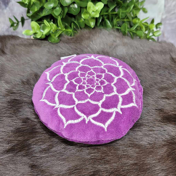 Purple Velvet Lotus Flower Cushion - 4.5"