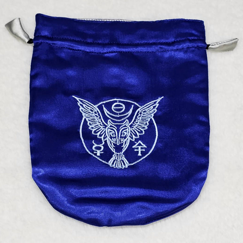 Blue Satin Owl Tarot Bag