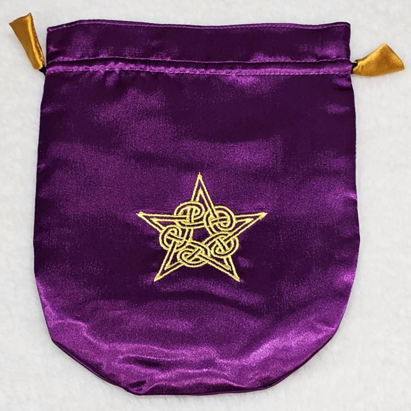 Sac de tarot pentagramme celtique en satin violet