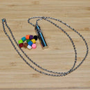 Pendant - Aromatherapy Tube - Silver Leaf