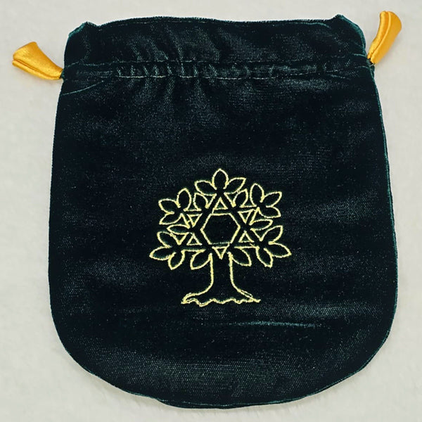 Sac de Tarot Arbre de Vie en Velours Vert