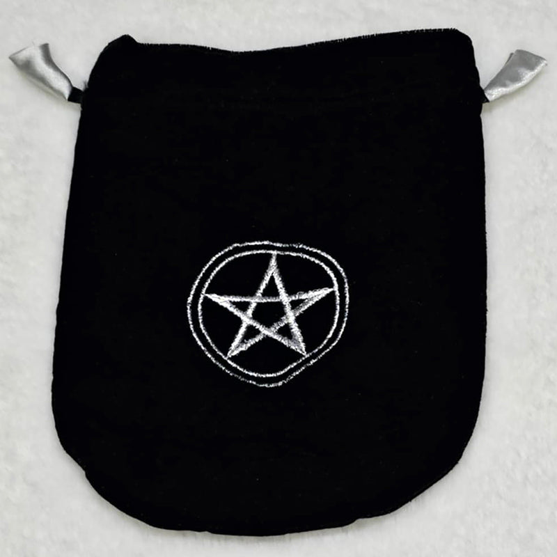 Sac de Tarot Pentagramme en Velours Noir