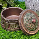 Boîte à bijoux à motif celtique vert/rouge