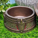 Boîte à bijoux à motif celtique vert/rouge