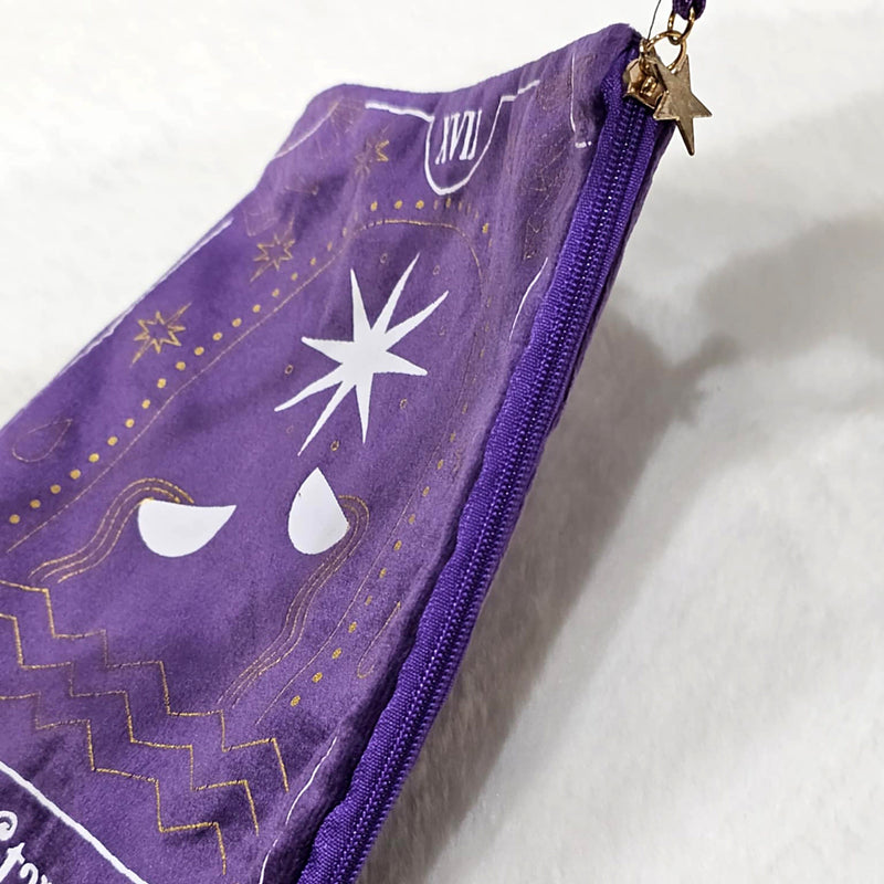 The Star Purple Velvet Zippered Tarot Bag