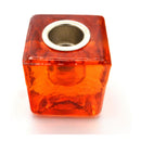 Mini/Ritual Candle Holder - Square Glass Orange-Candles-Kheops-The Bat Witch Cavern
