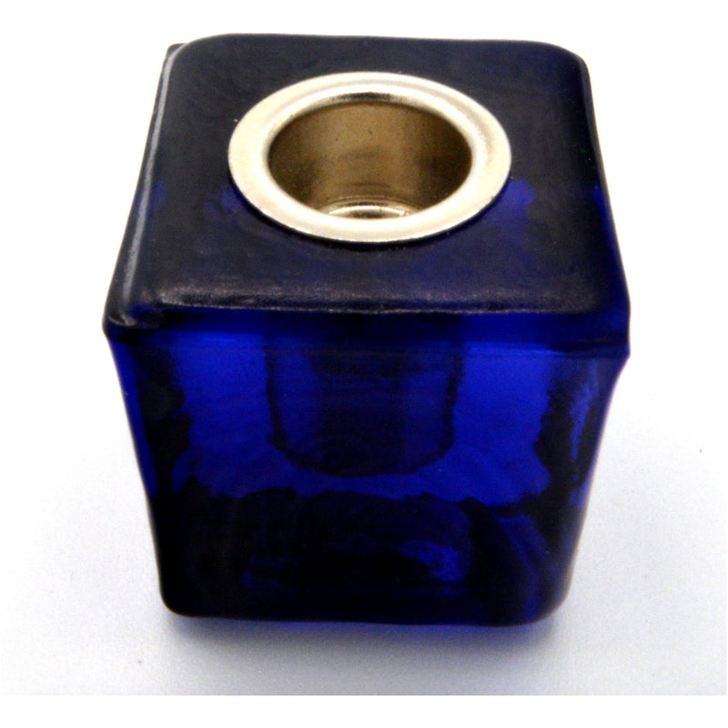 Mini/Ritual Candle Holder - Square Glass Dark Blue-Candles-Kheops-The Bat Witch Cavern