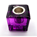 Mini/Ritual Candle Holder - Square Glass Dark Purple-Candles-Kheops-The Bat Witch Cavern