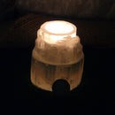 Support T-Lite en sélénite Iceberg - 3" de diamètre