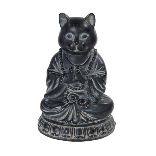 Poly Resin Meditating Cat Statue-Home/Altar-Quanta Distribution Inc.-The Bat Witch Cavern