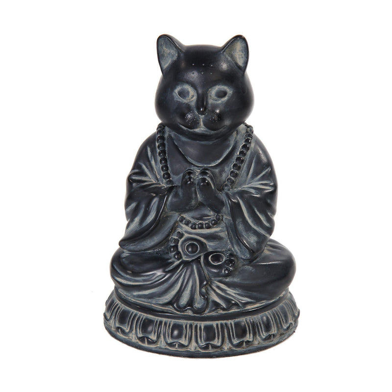 Poly Resin Meditating Cat Statue-Home/Altar-Quanta Distribution Inc.-The Bat Witch Cavern