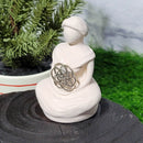 Gypsum Statue - Flower of Life Goddess - 3" Tall
