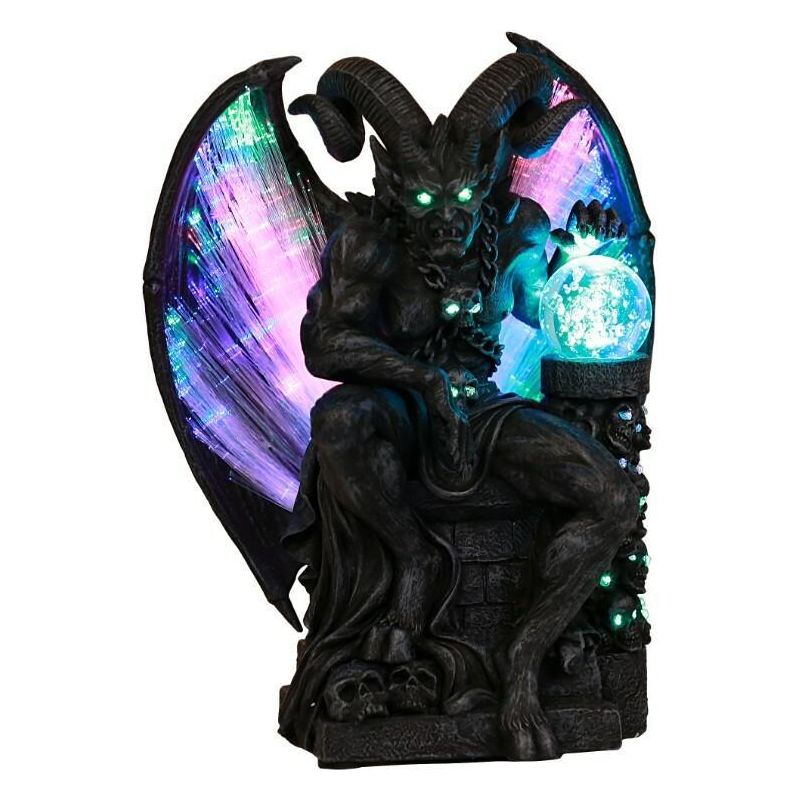 Horned Devil Bronze Statue w/Fiber Optic-Home/Altar-Quanta Distribution Inc.-The Bat Witch Cavern