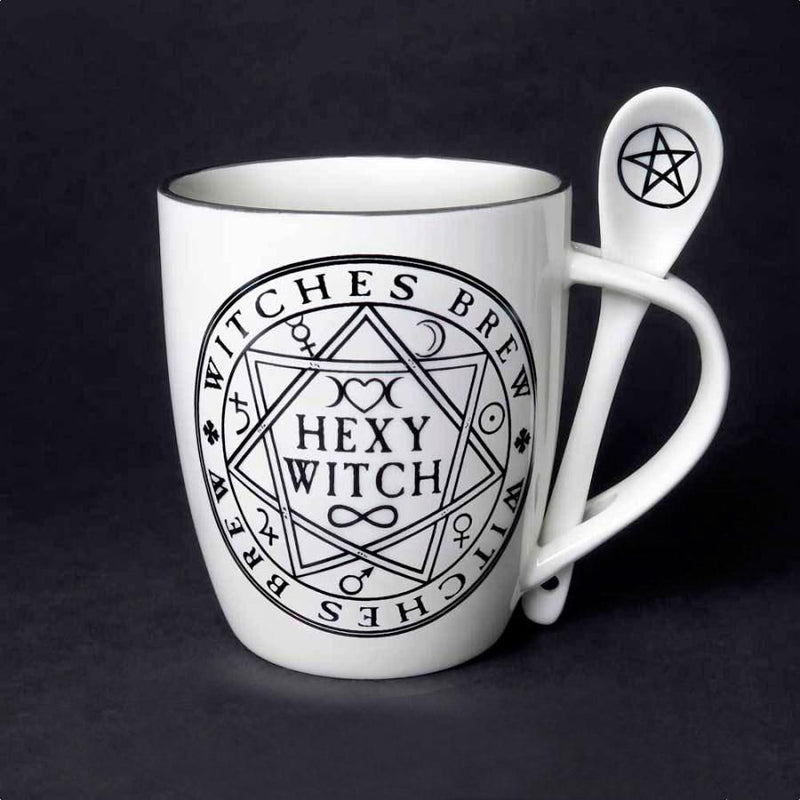 Hexy Witch Mug & Spoon Set-Home/Altar-Quanta Distribution Inc.-The Bat Witch Cavern