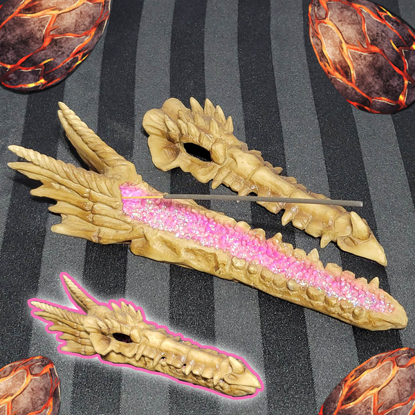 Crystal Dragon Skull Incense Holder - Sticks