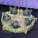 Black Cat Pentacle Incense Holder - Sticks