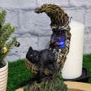 Statue Chat Noir sur Lune - LED Multicolore (8,34" de Hauteur)