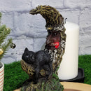 Statue Chat Noir sur Lune - LED Multicolore (8,34" de Hauteur)