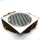 Crystal Grid Mirror - Flower of Life - 3.25"-Home/Altar-Kheops-The Bat Witch Cavern