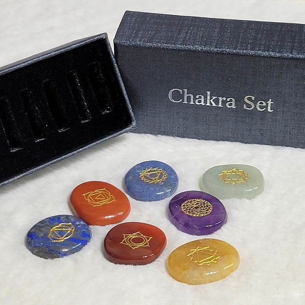 Worry Stones - Carved Chakra Stones (Box of 7)