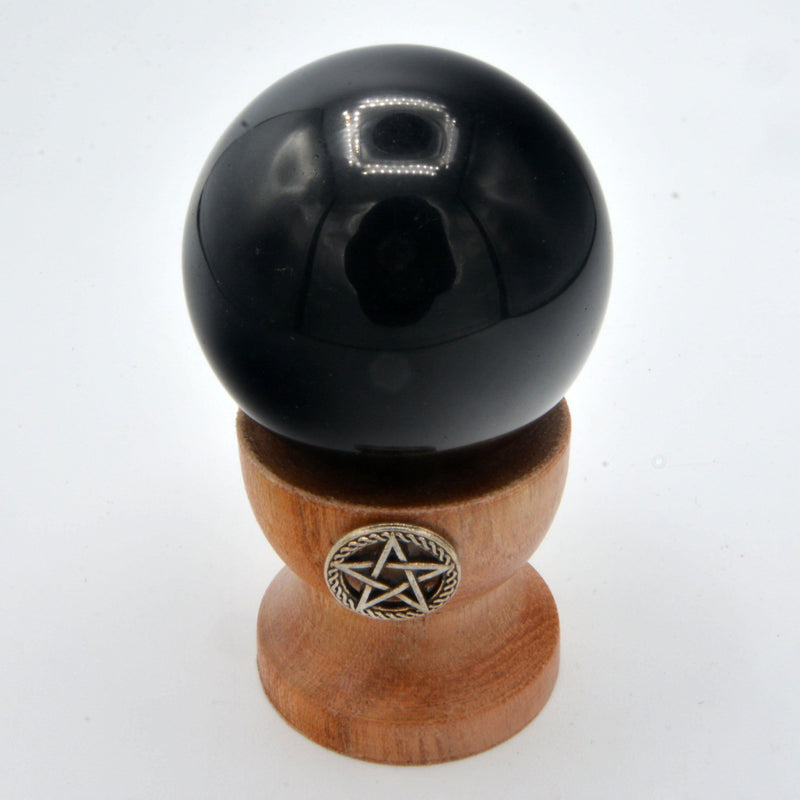 Sphere - Black Obsidian 1.5"-Crystals/Stones-Kheops-The Bat Witch Cavern