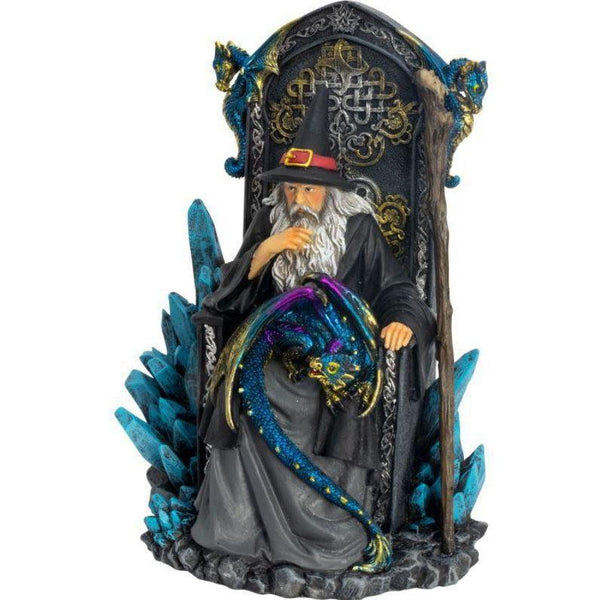 Seated Wizard w/Dragon - 5" x 7.5"-Home/Altar-Kheops-The Bat Witch Cavern