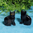 Black Cat 1.5" Black Onyx Figurine w/Pentacle