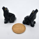 Wolf 1.5" Black Onyx Figurine w/Pentacle-Home/Altar-Kheops-The Bat Witch Cavern