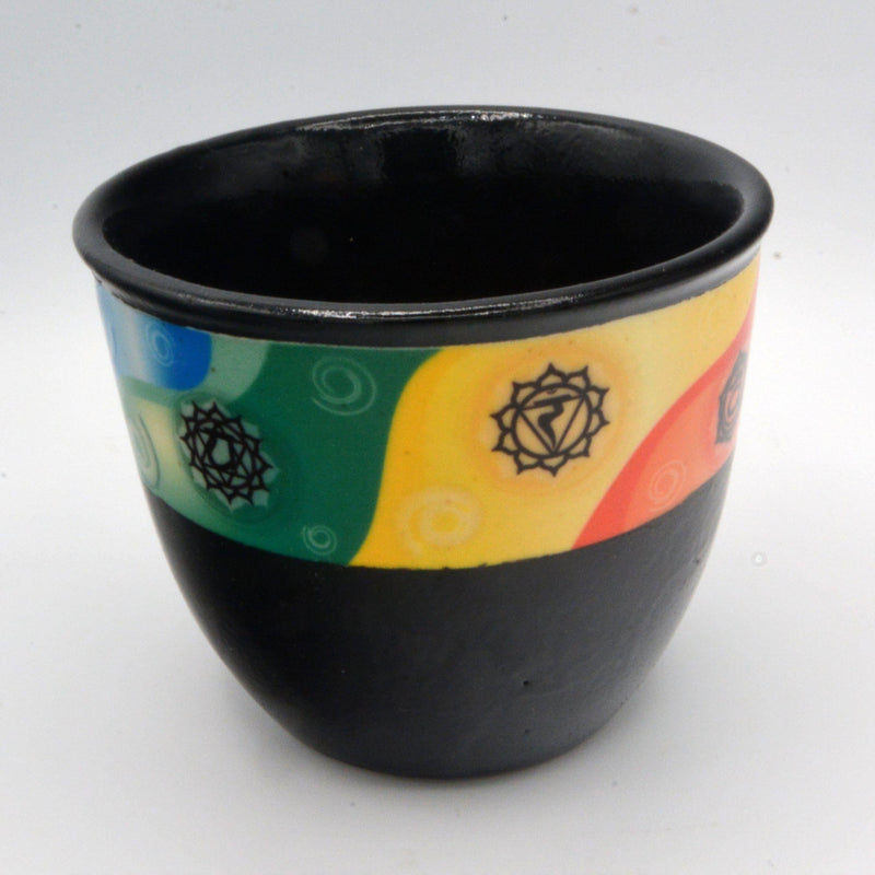 Smoke Cleansing Pot - Black Ceramic w/7 Chakras-Scents/Oils/Herbs-Kheops-The Bat Witch Cavern