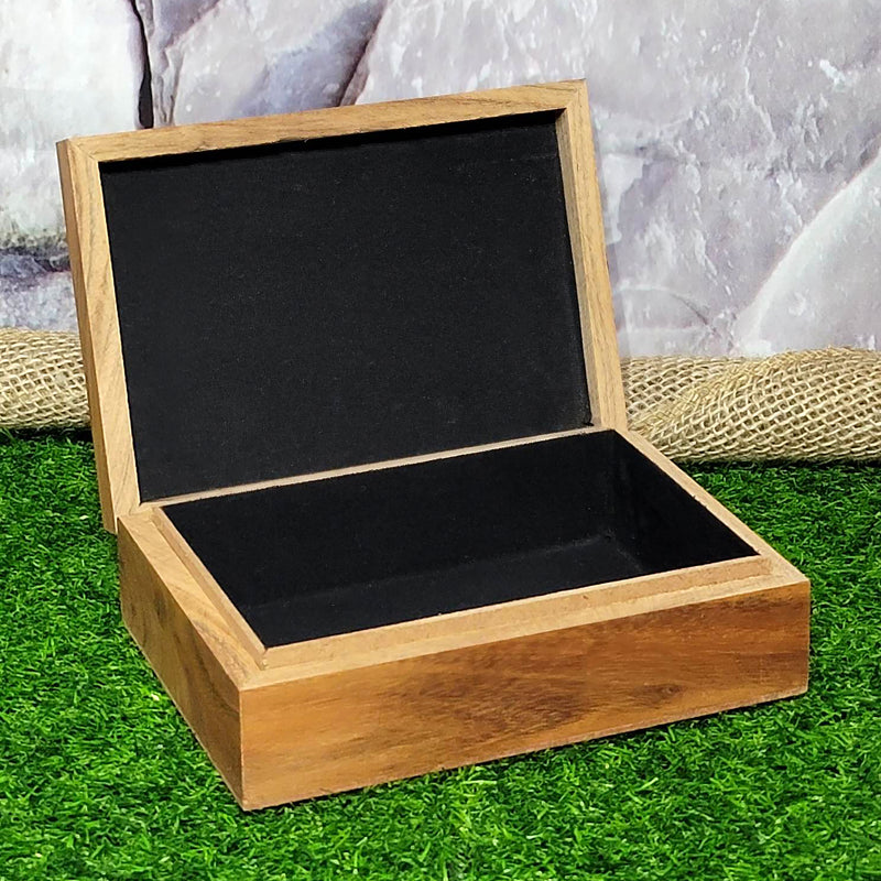 Wood Lined Box - Namaste w/Rose Quartz Inlay 5" x 7"