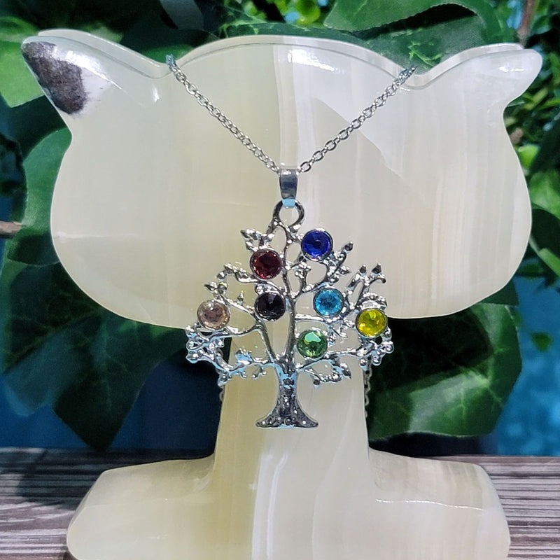 Necklace - Tree of Life with 7 Chakra Crystals