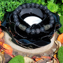 Bracelet - Perles de 8 mm Grande Taille - Pierre de lave avec espaceurs d'artefacts