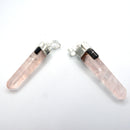 Rose Quartz w/Tourmaline Pendant 1.5"-Jewellery-Kheops-The Bat Witch Cavern